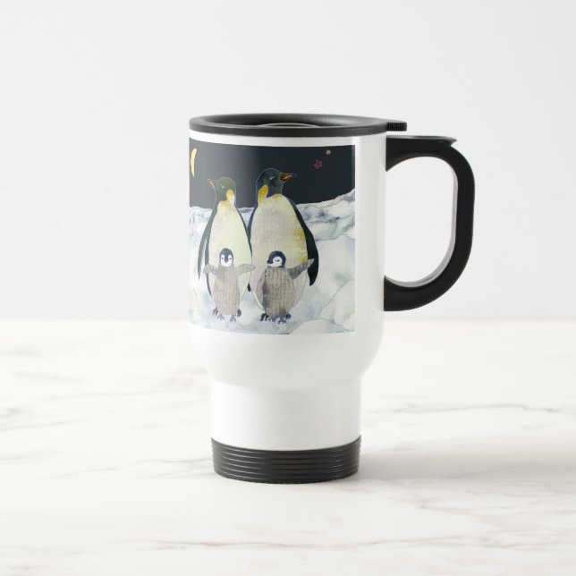 Mug De Voyage Penguins empereurs en hiver Antarctique (Droite)