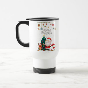 Mug De Voyage Père Noël drôle, Bonhomme de neige, Renne Joyeux N