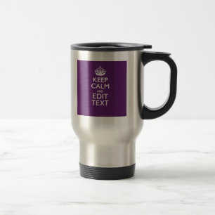 Mug De Voyage Personalisé KEEP CALM Votre texte sur Décor violet