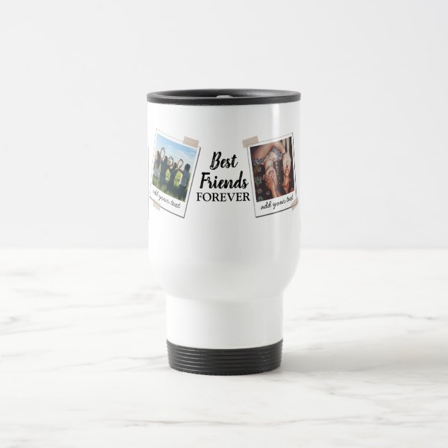 Mug De Voyage Personnalisé Best Friends 4 Photo Collage personna (Centre)