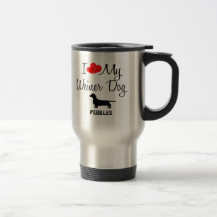 Mug De Voyage Personnalisé J'Aime Mon Chien Weiner