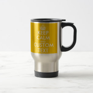 Mug De Voyage Personnalisé jaune Conserver le calme et votre tex