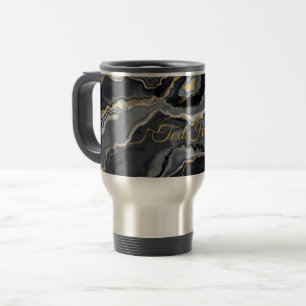 Mug de voyage personnalisé marbré classique