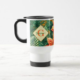 Mug De Voyage Personnalisé Vibrant Tropical Noël Poinsettia