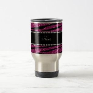 Mug De Voyage Personnaliser les bandes zèbres de parties scinti