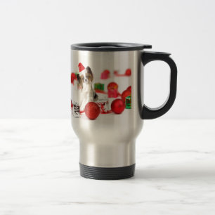 Mug De Voyage Petit Papillon Chien Noël Santa Hat