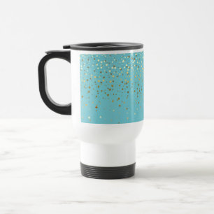 Mug De Voyage Petite Golden Stars Voyage Café Mug Bright Aqua