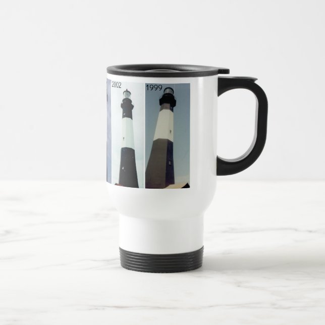 Mug De Voyage Phare d'île de Tybee (au fil des ans) (Droite)
