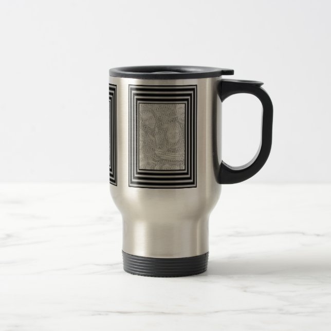 Mug De Voyage Photo Cadre Noir Et Argent (Droit)