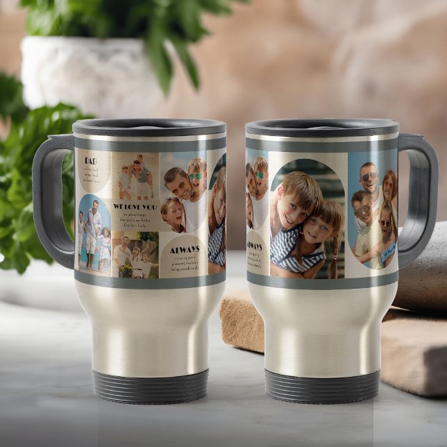 Mug De Voyage Photo Collage papa Appréciation 6 Photo (Photo Travel Mug for Dad)