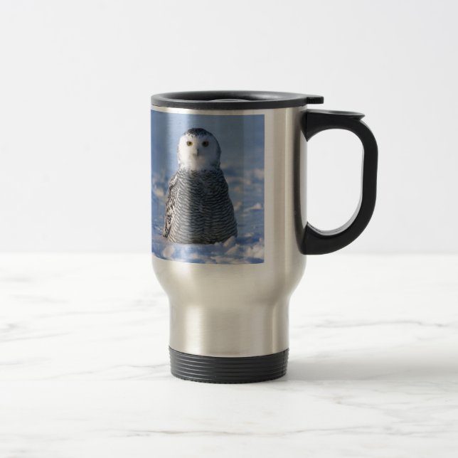 Mug De Voyage Photo exquise de Chouette de neige de l'Arctique (Droit)