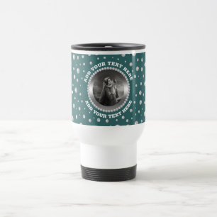 Mug De Voyage Photo personnalisé avec Cercles de Perles sur Fond