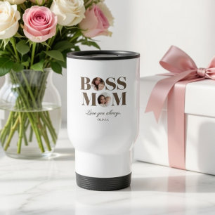 Mug De Voyage Photo personnalisé de Boss Mom – Cadeau personnali