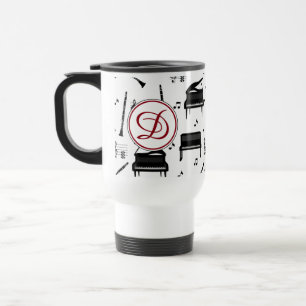 Mug De Voyage Piano Clarinet Music Script Monogramme