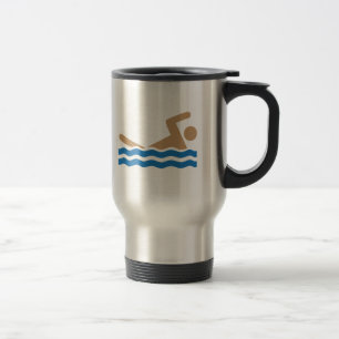 Mug De Voyage Pictographe d'icône de natation en couleurs