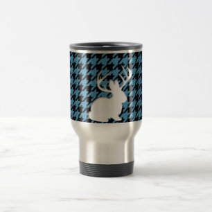 Mug De Voyage Pied-de-poule de noir bleu de Jackalope