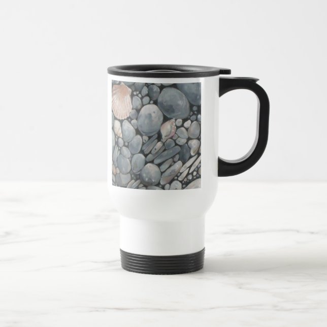 Mug De Voyage Pierres de plage Coques Galets Rochers Peinture Ar (Droite)
