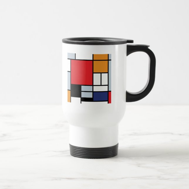Mug De Voyage Piet Mondrian - Composition avec grand plan rouge (Droite)