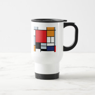 Mug De Voyage Piet Mondrian - Composition avec un grand plan rou