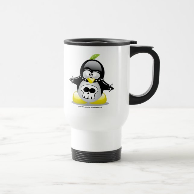 Mug De Voyage Pingouin de rocker punk (Droite)