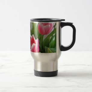 Mug De Voyage Pink Tulips, Floral Spring Bouquet, Flowers