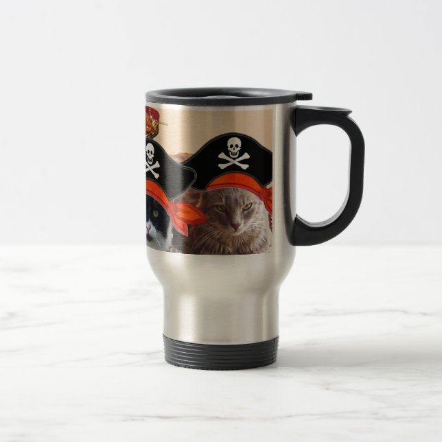 Mug De Voyage PIRATE CATS, Parlez comme un jour de pirates (Droit)