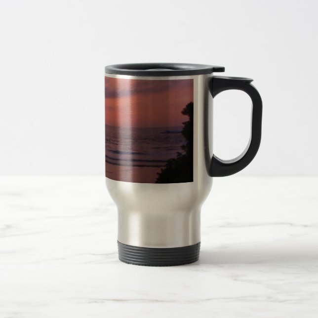 Mug De Voyage Plage romantique Hawaii Sunset Ocean Beach (Droit)