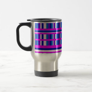 Mug De Voyage Plaid bleu rose violet