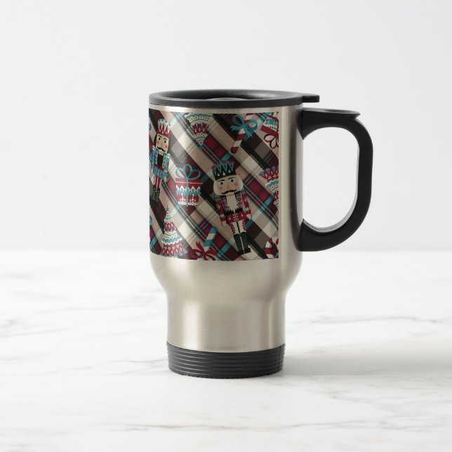 Mug De Voyage Plaid Blue Burgundy (Droit)