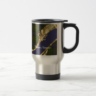 Mug De Voyage Plaid de tartan vert et bleu