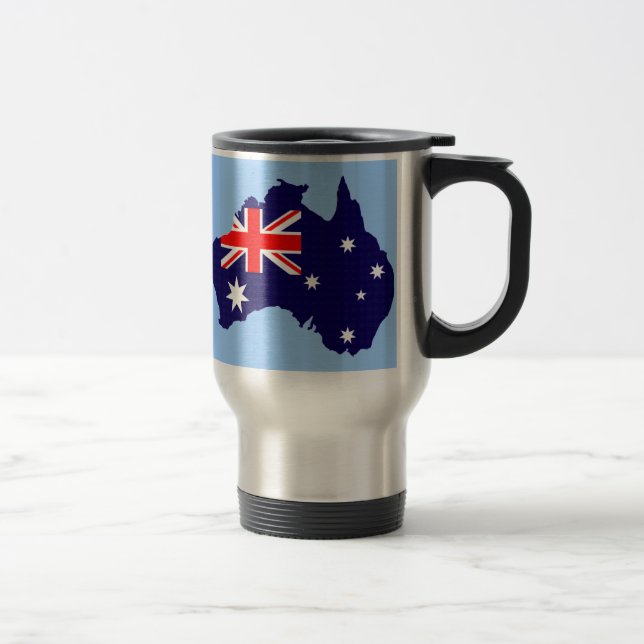 Mug De Voyage Plan et drapeau de l'Australie (Droit)
