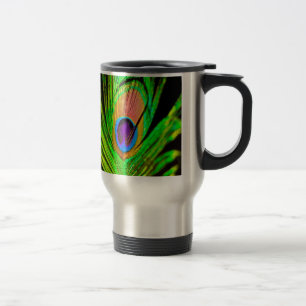 Mug De Voyage Plume de paon aux couleurs néon