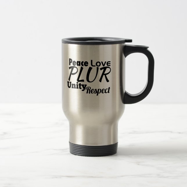 Mug De Voyage PLUR - Paix, Amour, Unité, Respect (Droit)