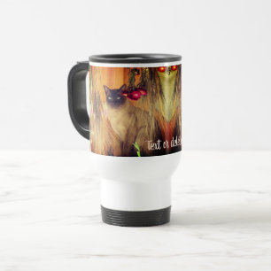 Mug De Voyage Poing de chats siamois personnalisé