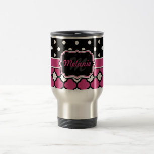 Mug De Voyage Point Polka de treillis monogramme