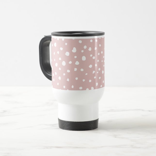 Mug De Voyage Points Dalmatiens Rose, Points Dalmatiens, Impress (Devant gauche)
