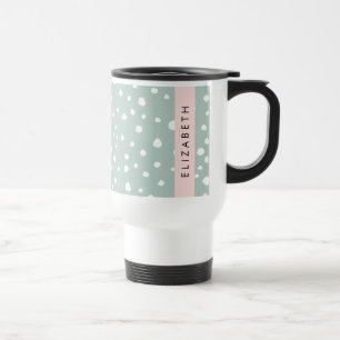 Mug De Voyage Points Dalmatiens verts, Spots, Votre Nom