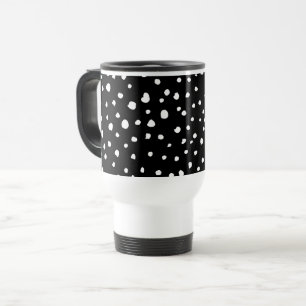 Mug De Voyage Points dalmatiens, Zones dalmatiennes, Noir et Bla