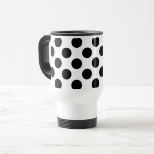 Mug De Voyage Pois, Motif Polka Dot, noir et blanc