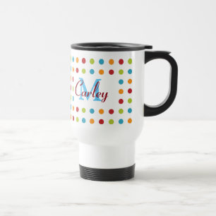 Mug De Voyage Pois multicolores personnalisés