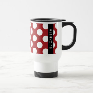Mug De Voyage Pois Rouges, Motif Polka Dot, Votre Nom