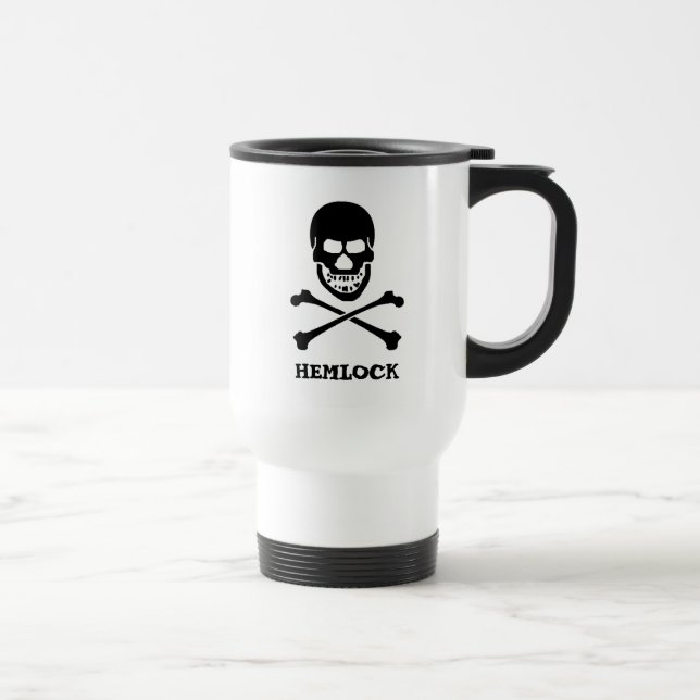 Mug De Voyage Poison de pruche Crâne noir et os croisés (Droite)