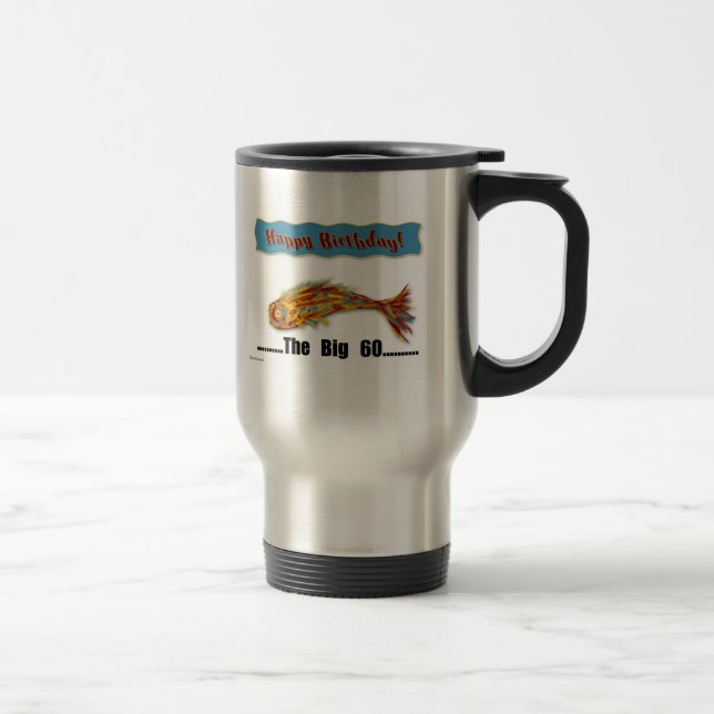 Mug De Voyage Poissons soixantième d'anniversaire (Droit)