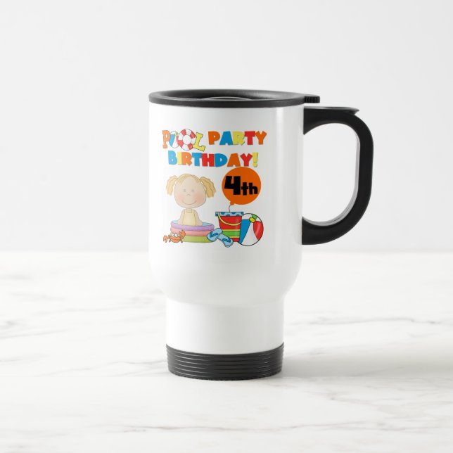 Mug De Voyage Pool Party 4th Birthday Tshirts et cadeaux (Droite)