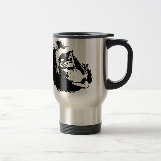 Mug De Voyage Pop Art drôle Chimpanzé (Droit)