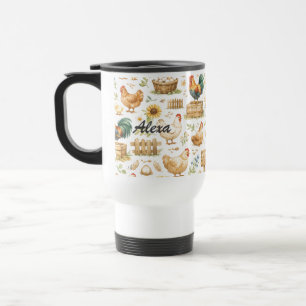 Mug De Voyage Poule mignonne personnalisée   Animal de ferme 