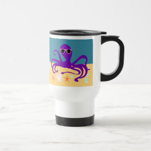 Mug De Voyage Poulpe de dessin animé violet groovy Art de l'océa
