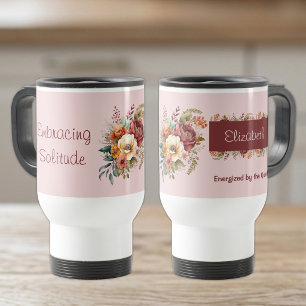Mug De Voyage Pour les introvertis solitude floral rose