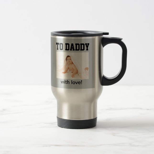 Mug De Voyage Première Fête des pères - Photo personnalisée/anné (Droit)