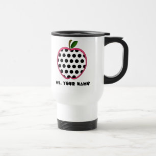 Mug De Voyage Professeur d'Apple de point de polka